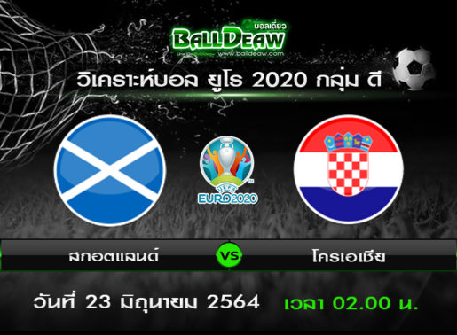 วิเคราะห์บอล ยูโร 2020 กลุ่ม ดี : สกอตแลนด์ -vs- โครเอเชีย ( 22 มิ.ย. 64 )