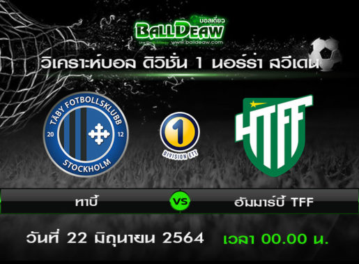 วิเคราะห์บอล ดิวิชั่น 1 นอร์ร่า สวีเดน : ทาบี้ vs ฮัมมาร์บี้ TFF ( 21 มิ.ย. 64 )