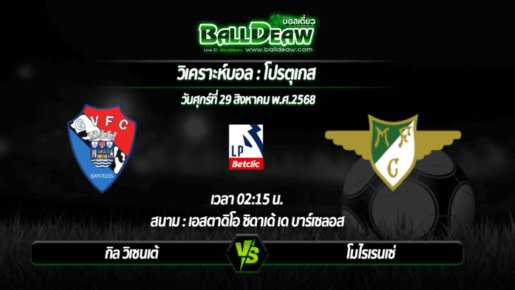 วิเคราะห์บอล โปรตุเกส : กิล วิเซนเต้ -vs- โมไรเรนเซ่ ( 29 ส.ค. 68 )